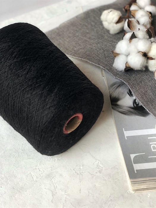 Angora 70, 70% ангора, 30% нейлон, 100 г/700 м, цвет 208, черный Ang7030208