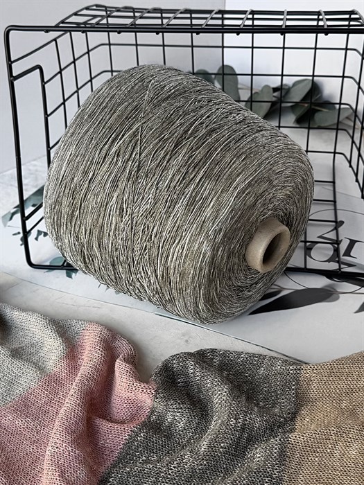 Burla (New Mill), 48% хлопок, 49% ПА, 3% люрекс, 100 г/500 м, мельхиор 3337