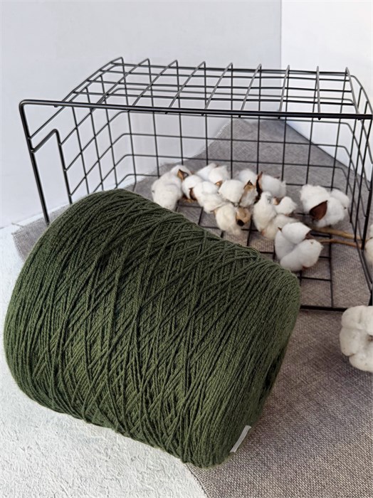 Merinocot (Tollegno),  55% меринос, 45% хлопок, 100 г/250 м, цвет хаки 3631