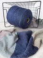 NEON, 80% хлопок, 20% люрекс, 100 г/380 м, синий с серебристым люрексом 3470